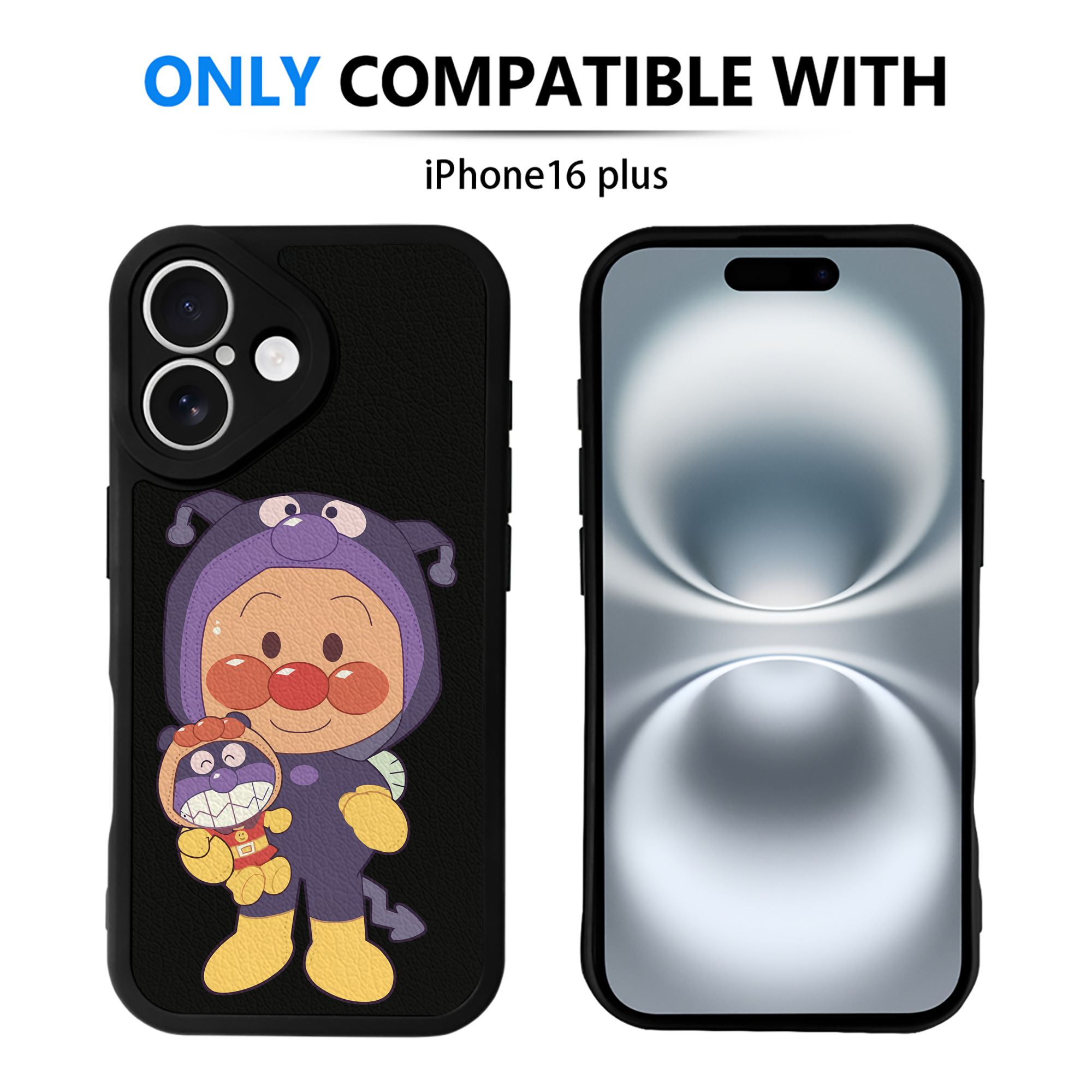（画像用） アンパンマン Anpanman 【iPhone 16シリーズ対応】シリコンスマホケース（レザー調） 材質：シリコン